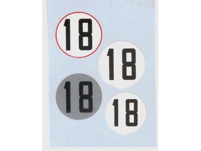 Decal solo numeri per Alfa Romeo 33 TT 3 #18 Le Mans 1972 - scala 1:24